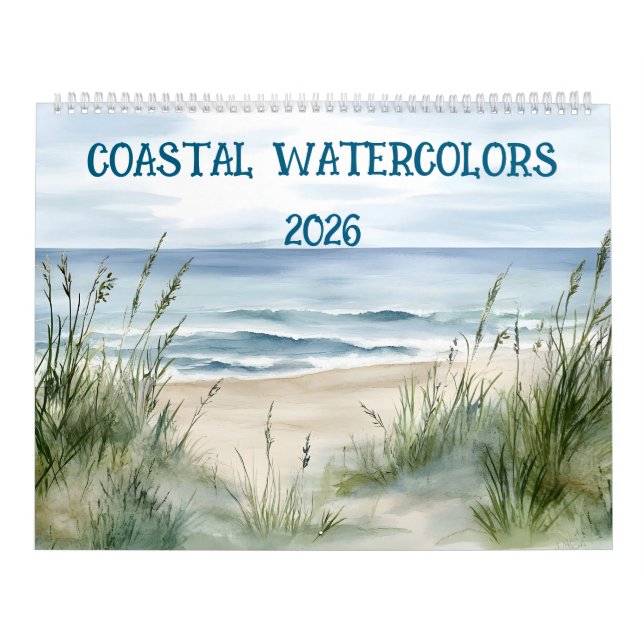 Calendário Aquarelas costeiras 2026 (Capa)