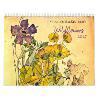 Calendário Aquarelas de Flores Silvestres de Charles Mackinto