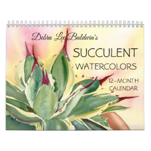 Calendário Aquarelas Suculentes 12 Meses