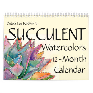 Calendário Aquarelas Suculentes 12 Meses #4