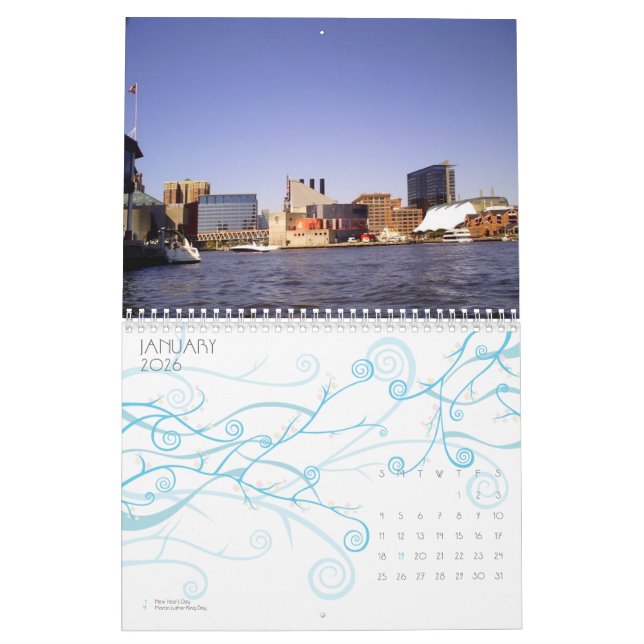 Calendário Aquário de Baltimore (Jan 2026)