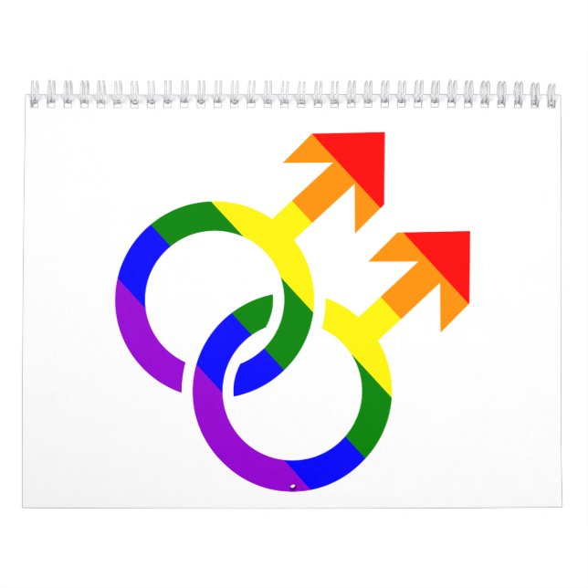 Calendário Arco-íris masculino alegre (Capa)