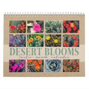 Calendário Arizona Cactus Desert Blooms Escolhe-Seu Ano