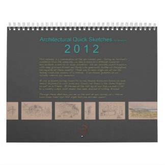 Calendário arquitectónico 2012 dos esboços por