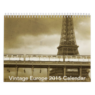 Calendário Arquitetura de cenário Vintage Europe Calendar 201