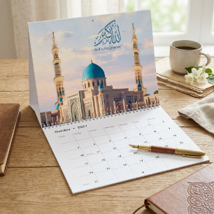 Calendário Arquitetura de Mesquita Islâmica Caligrafia 2027