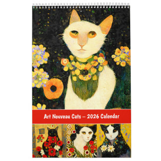 Calendário Art Nouveau Cats – 2026 Calendar