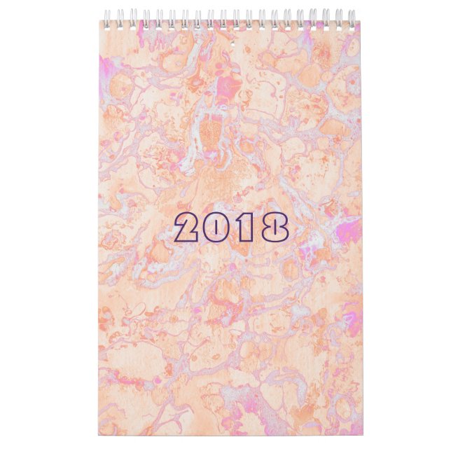 Calendário Arte Customizada em Mármore Retro  (Capa)