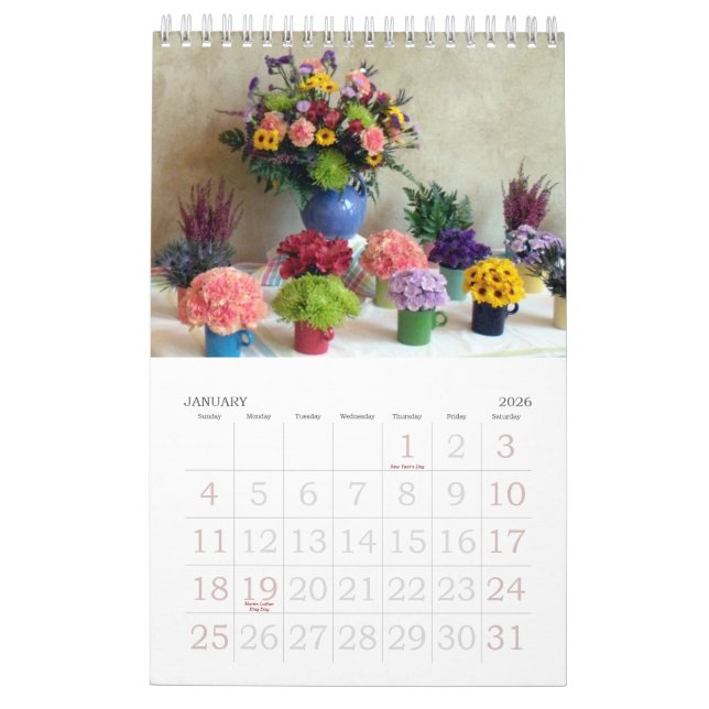 Calendário Arte de 2012 flores (Jan 2026)