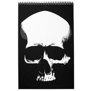 Calendário Arte de Caveira Monocromática