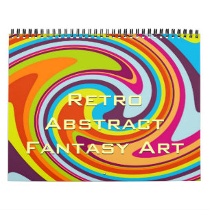 Calendário Arte de Fantasia Abstrata Retro Colorida Moderna 2