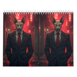 Calendário Arte de Humor de Gato Sphynx | Design de Citação F