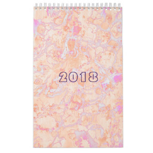 Calendário Arte de mármore retrô personalizada