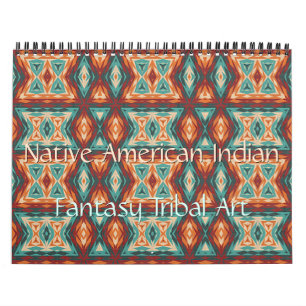 Calendário Arte de Padrão Tribal Indígena Americano 2027