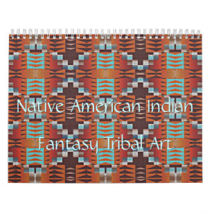Calendário Arte de Padrão Tribal Indígena Americano 2027