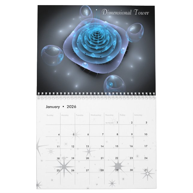 Calendário Arte do Fractal por Rebecca Poole (Jan 2026)