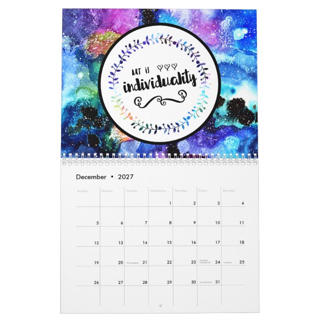 Calendário Arte é individualidade (Dez 2027)