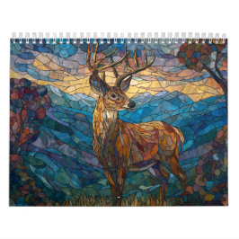 Calendário Arte Elegante | Parede de Vidro Colorido Estilo Ti
