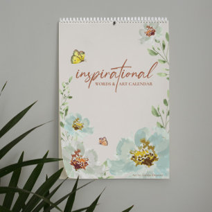 Calendário Arte em Aquarela Palavras Inspiradoras Canadenses