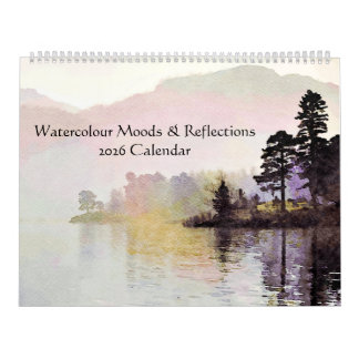 Calendário Arte em Aquarela Reflexos da Água Distrito dos Lag