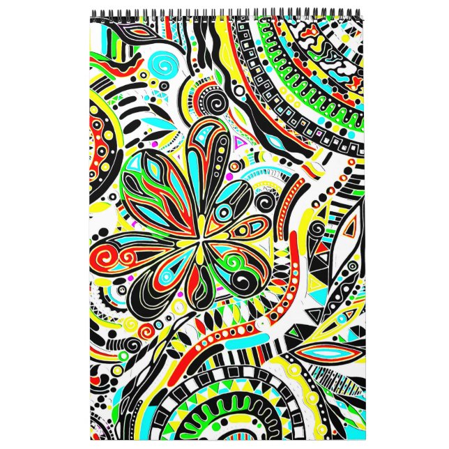 Calendário Arte Fantástica de Esboço - Flores de Abstrato 3 (Capa)