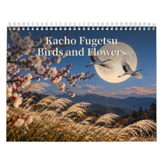 Calendário Arte Foto-Realista de Pássaros e Flores Kacho Fuge