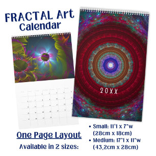 Calendário Arte Fractal Colorida - longa
