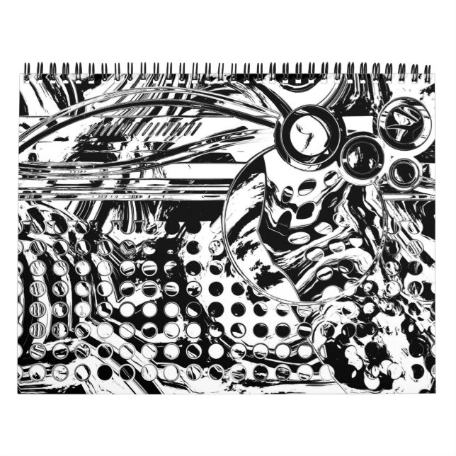 Calendário Arte Geométrica Preta E Branca 20 (Capa)