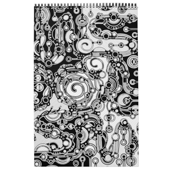 Calendário Arte Geométrica Preta E Branca 3 (Capa)