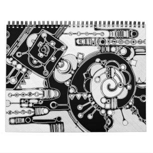 Calendário Arte Geométrica Preta E Branca 4