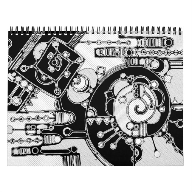Calendário Arte Geométrica Preta E Branca 4 (Capa)
