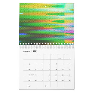 Calendário Arte Glitch Vaporwave Estética Falha Analógica