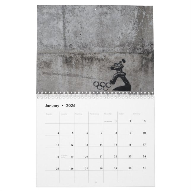 Calendário Arte Londres do estêncil (Jan 2026)