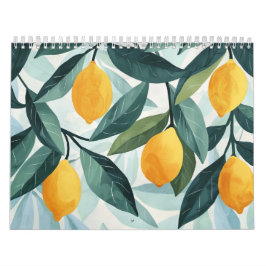 Calendário Arte Moderna Escandinava Floral Frutas | Parede de