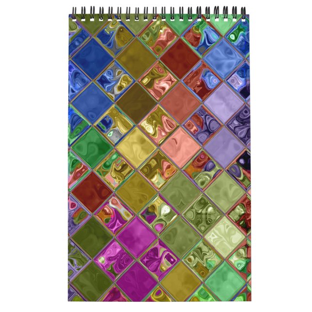 Calendário Arte Mosaica Colorida Personalizável (Capa)