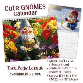 Calendário Arte Personalizada de Gnomo de Jardim Caprichoso