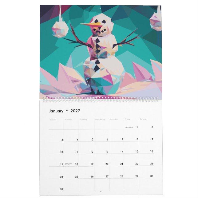 Calendário Arte Poligonal (Jan 2027)