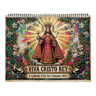 Calendário Arte Popular Católica Viva Cristo Rei