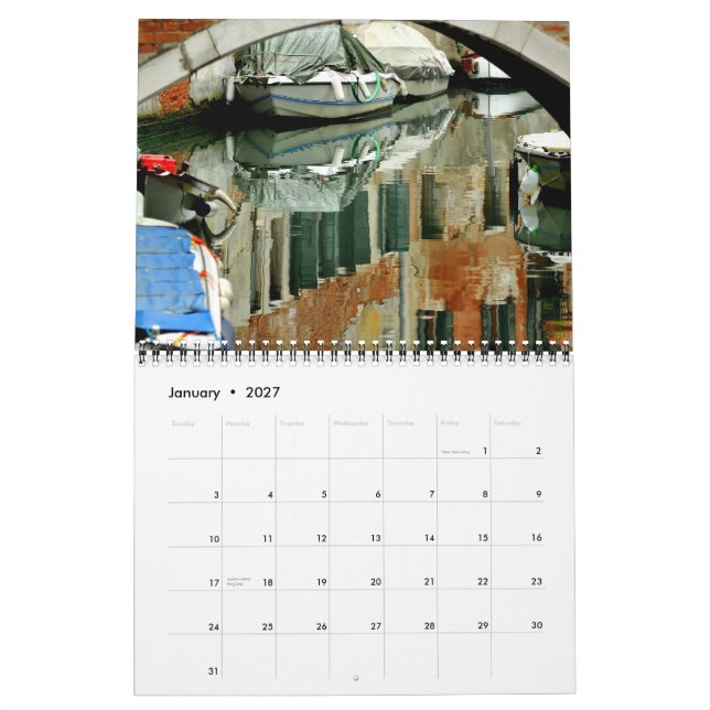 Calendário Artes de Veneza e arquitetura 2012 (Jan 2027)