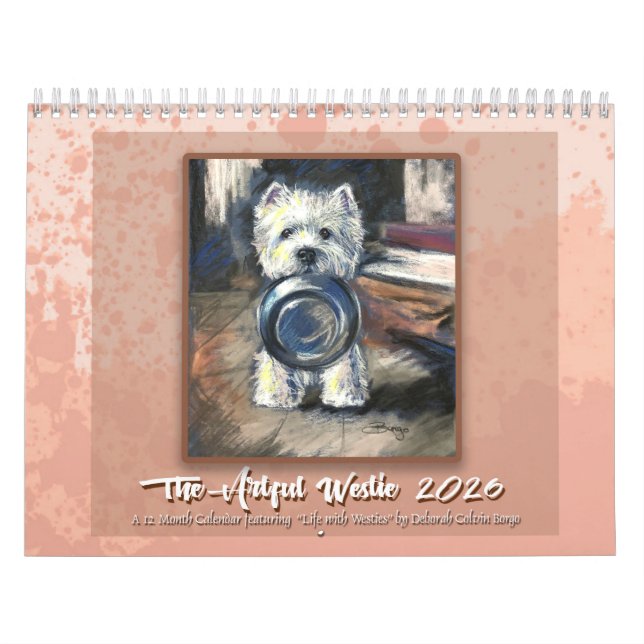 Calendário Artful Westie calendar by Deborah Borgo (Capa)