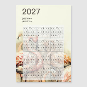 Calendário Artístico de Flamingo 2027 com Verso Ma