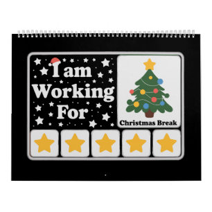 Calendário Árvore de Natal de 5 Estrelas Estou Trabalhando Pa