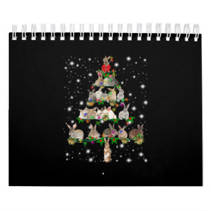 Calendário Árvore De Natal De Coelho Coberta Por Lâmpada De