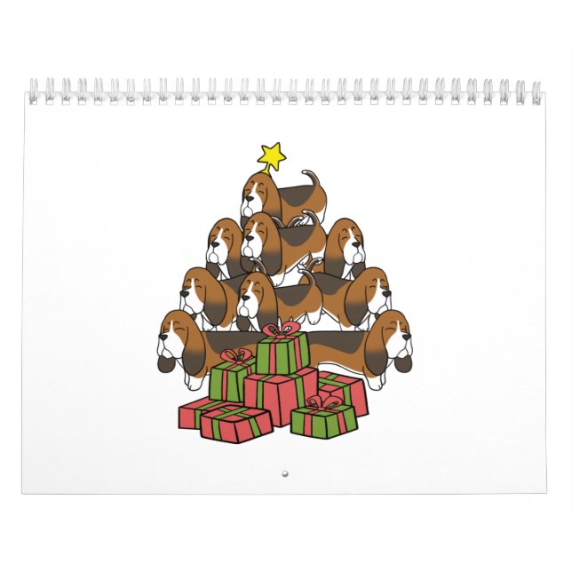 Calendário Árvore de Natal do Basset Hound (Capa)