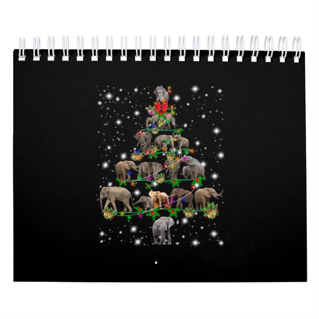Calendário Árvore De Natal Elefante Coberta Pela Lâmpada (Capa)