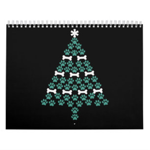 Calendário Árvore de Natal Pata de Cachorro Presente de Natal