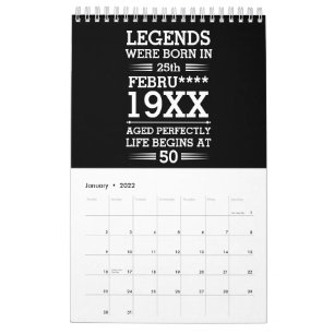 Calendário As Legendas Personalizadas Eram Nasceres na Idade 