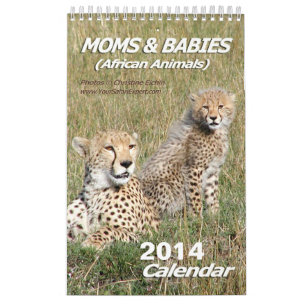Calendário As mães & os animais africanos dos bebês Calenda
