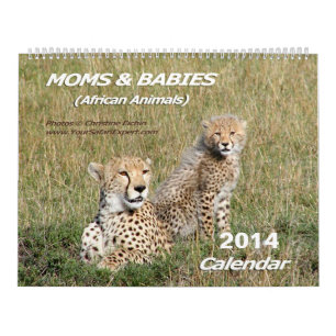 Calendário As mães & os animais africanos dos bebês Calenda