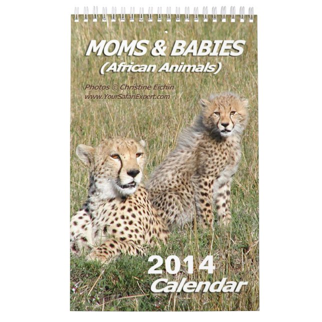 Calendário As mães & os animais africanos dos bebês Calendar (Capa)